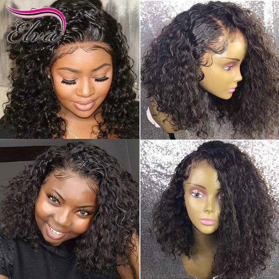 Curly 360 Lace Frontal Wig Pre Plucked With Baby Hair 180% Density Short Human Hair Bob Wigs Brazilian Remy Elva Hair Bob Wig - BzilHair – Brazilian Hair